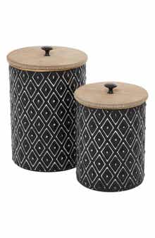 UMA Farmhouse Set of 2 Metal Canisters