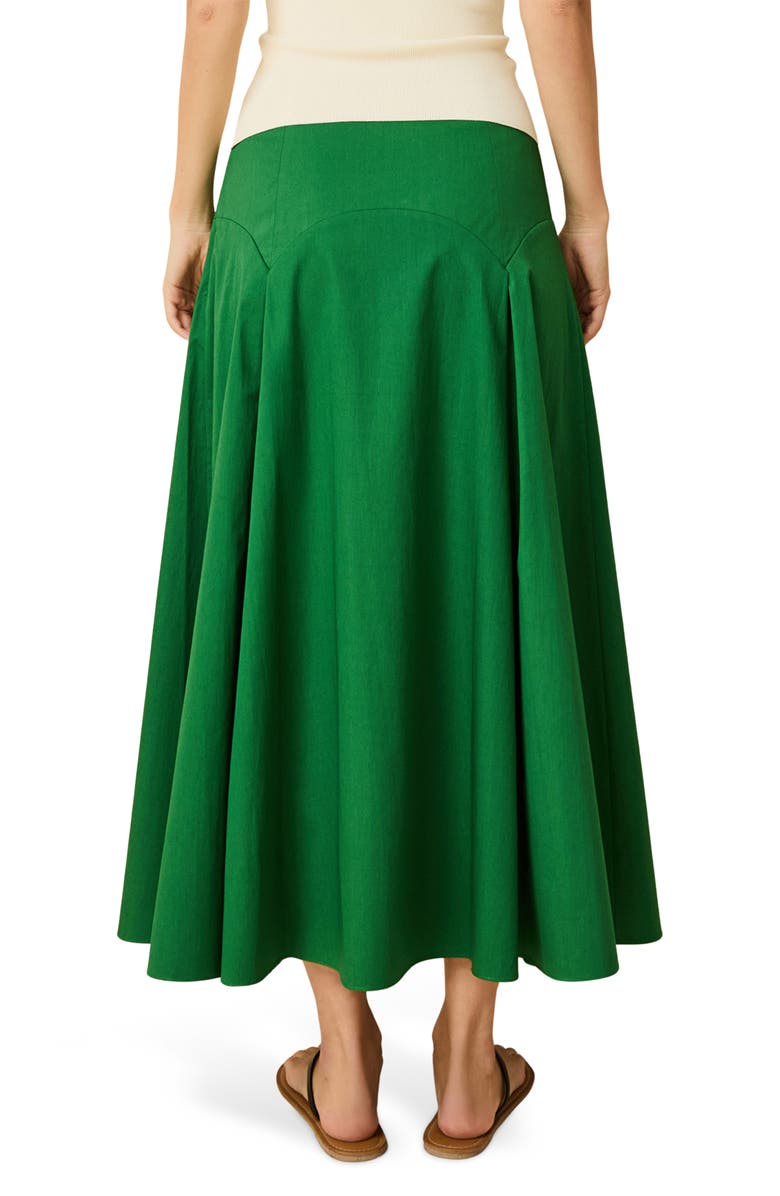 Solid & Striped The Gael Pleated Maxi Skirt, Alternate, color, Tennis Green