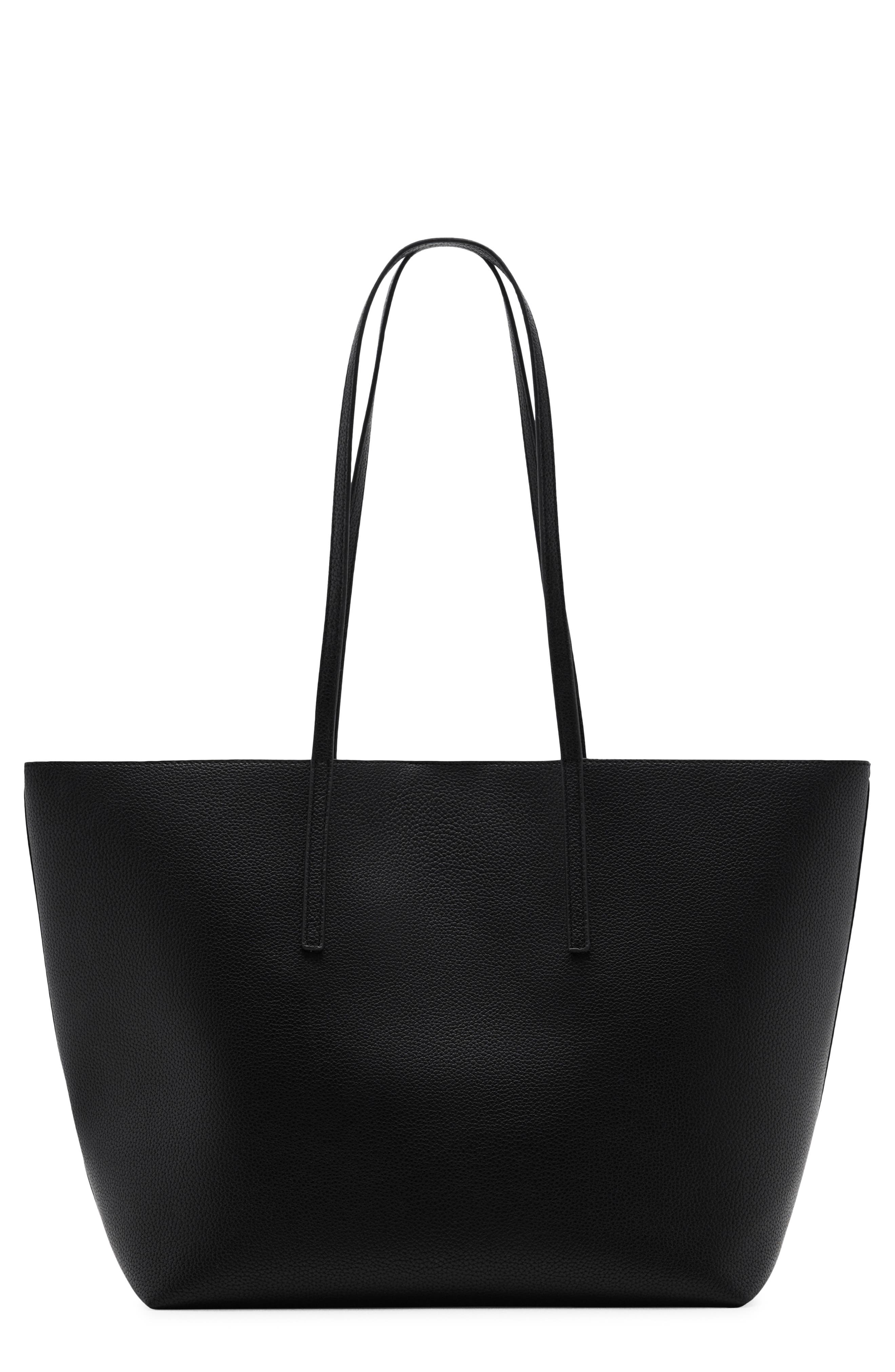 MANGO Pebble Faux Leather Shopper Bag, Main, color, 
