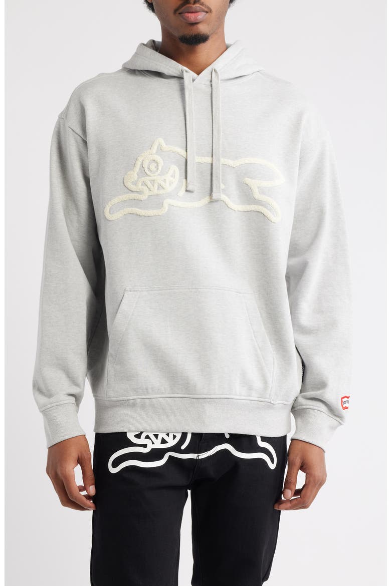 Sauce Logo Appliqué Hoodie, Main, color, HEATHER GRAY