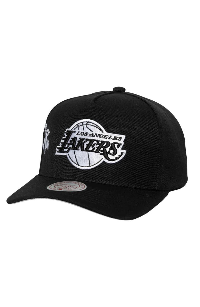 Mitchell & Ness Men's Mitchell & Ness Black Los Angeles Lakers 2010 NBA Finals Born To Win Pro Crown Adjustable Hat, Main, color, 