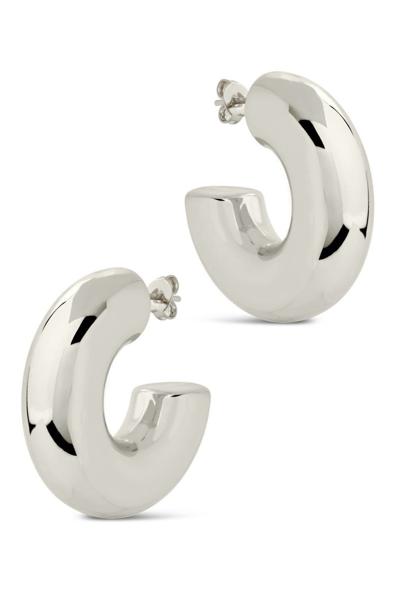 Wynonna Tube Hoop Earrings, Alternate, color, SILVER