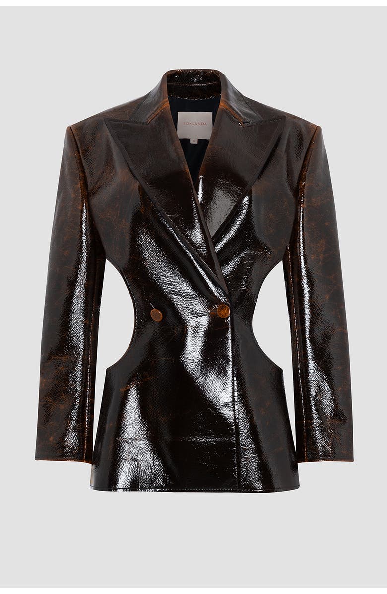 Roksanda Aamina Faux Leather Jacket, Alternate, color, 302Gingerbread