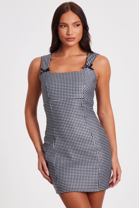 Bengaline Gingham Bodycon Dress