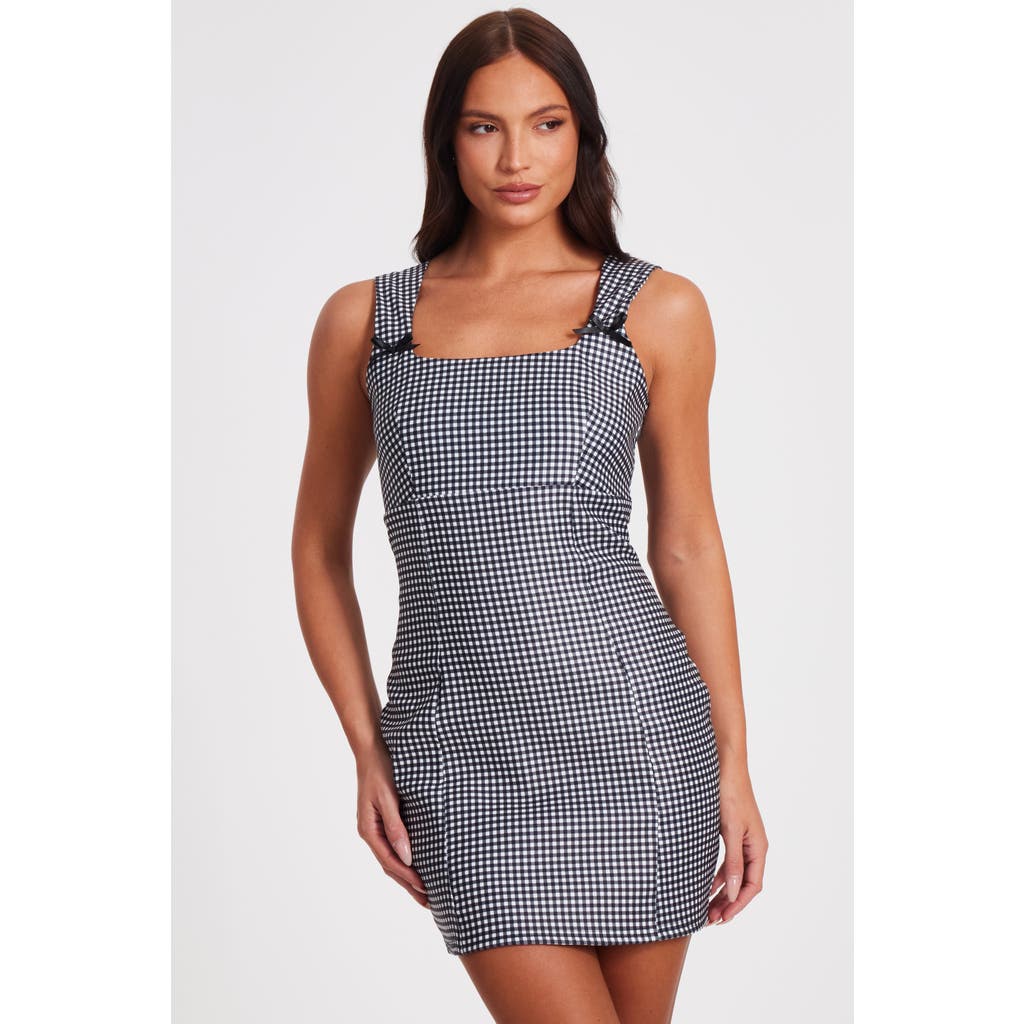 QUIZ Bengaline Gingham Bodycon Dress in Black  product