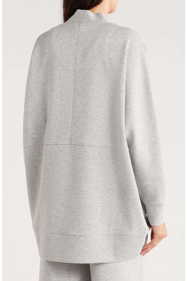 Long Sleeve Scuba Knit Cocoon Cardigan, Alternate, color, GREY HEATHER