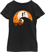 The Nightmare Before Christmas Girl's The Nightmare Before Christmas Jack and Sally on Spiral Hill  Graphic T-Shirt