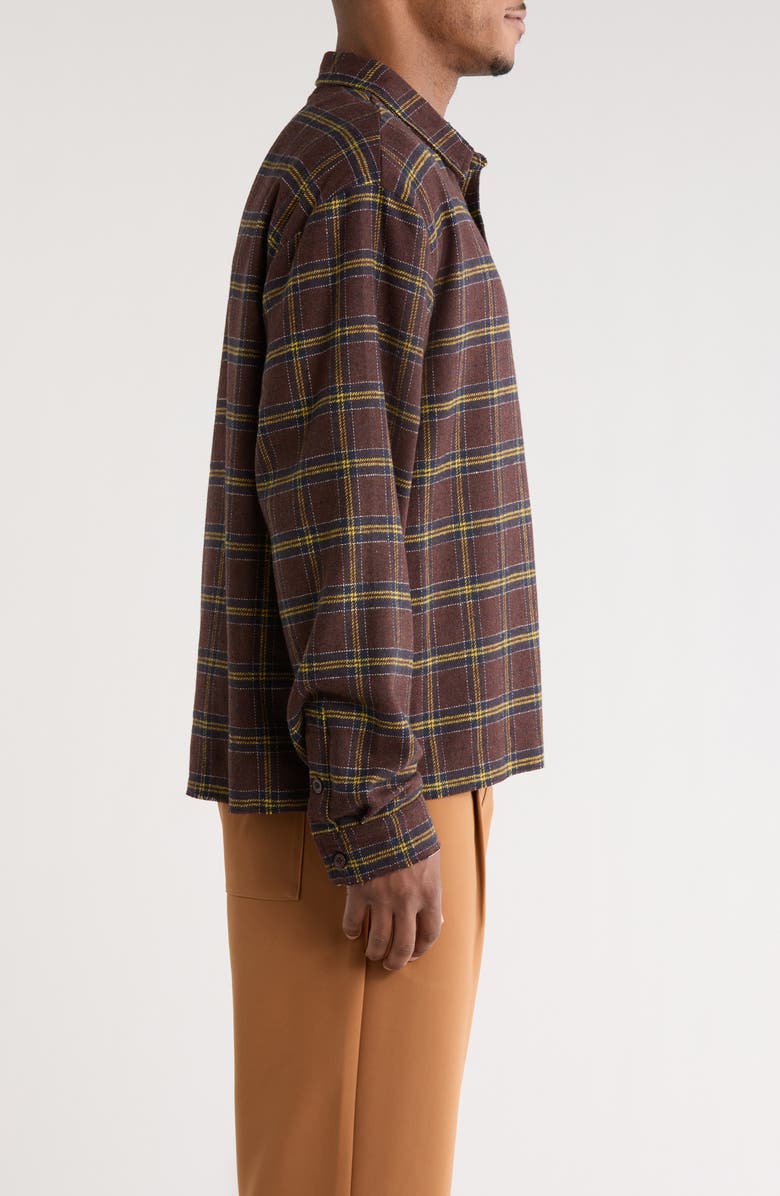SANTO STUDIO Scobello Plaid Flannel Button-Up Shirt, Alternate, color, Maroon