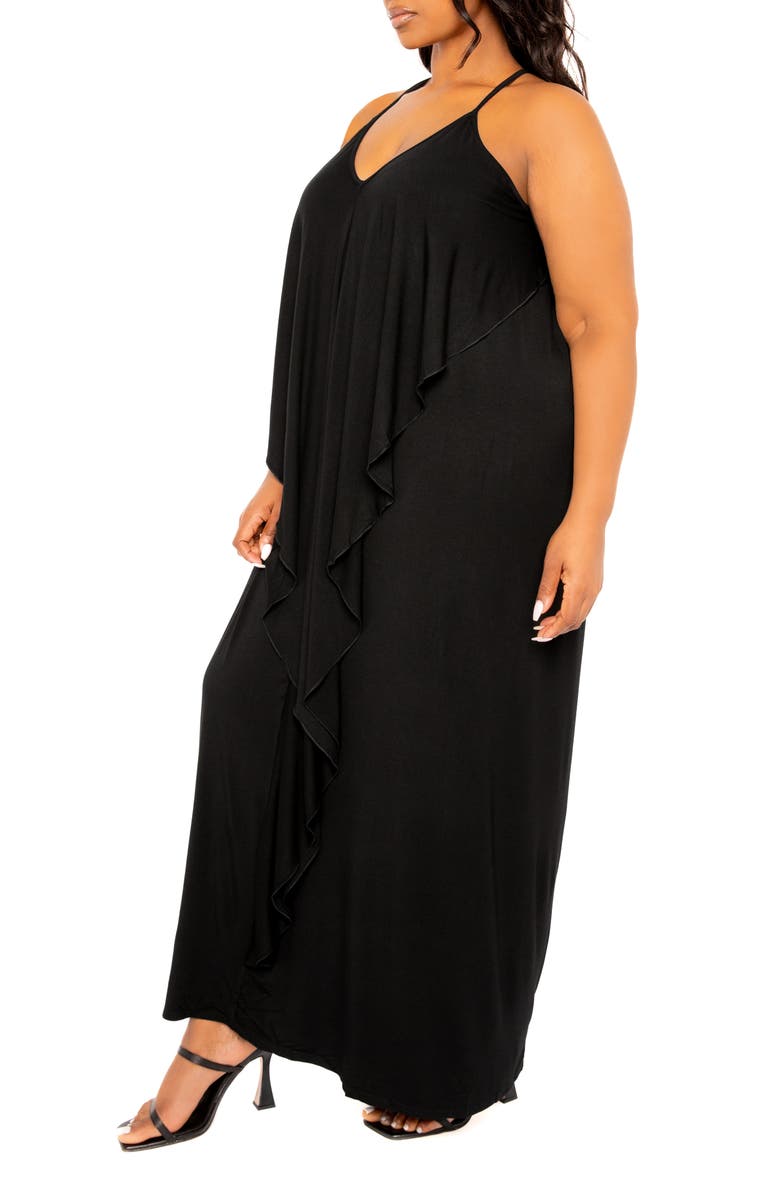 BUXOM COUTURE Cascade Ruffle Racerback Maxi Dress, Alternate, color, 