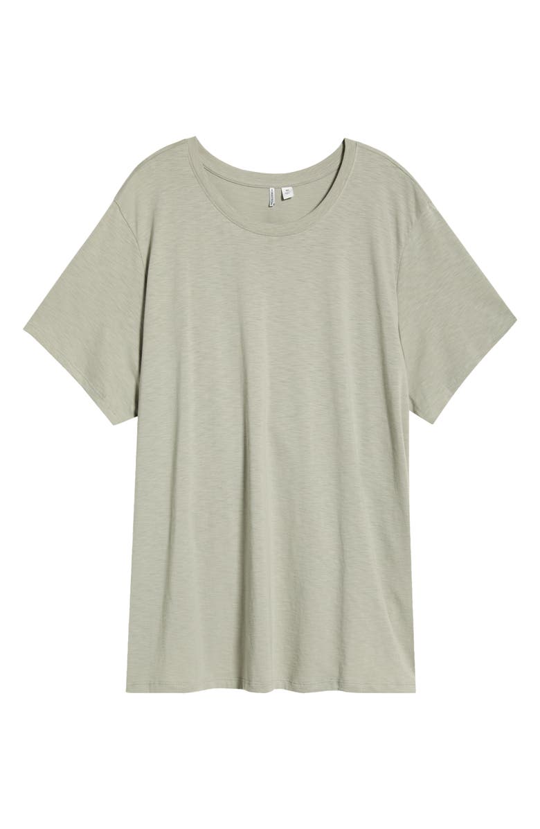 Nordstrom Crewneck Slub Pima Cotton T-Shirt, Main, color, Green Chaparral