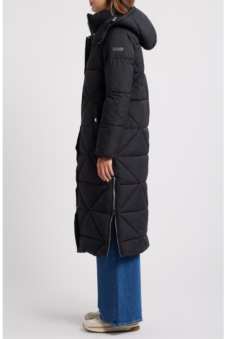 Quilted Puffer Coat with Removable Hood, Alternate, color, BLACK