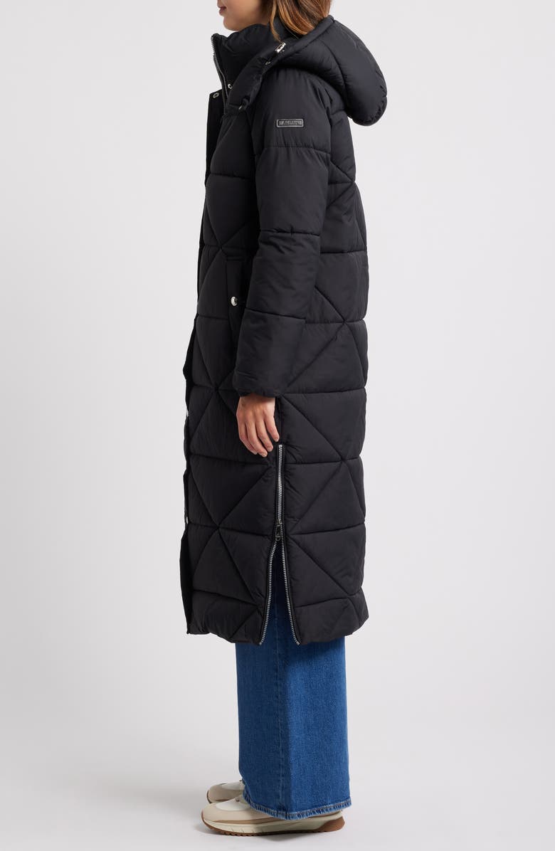 Sam Edelman Quilted Puffer Coat with Removable Hood, Alternate, color, Black
