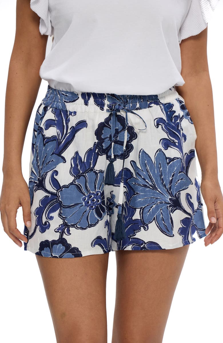 Talisman the Label Odyssey Floral Drawstring Shorts, Alternate, color, Navy Ibiza
