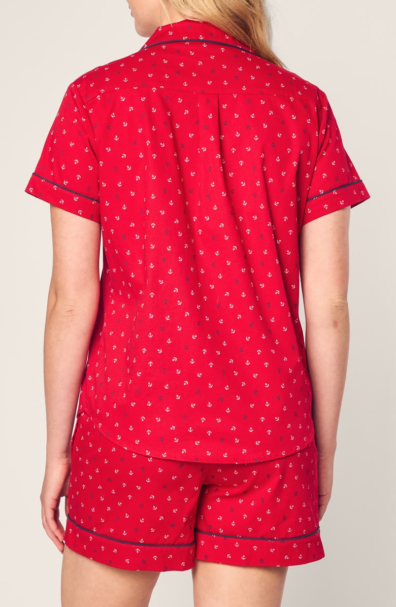 Petite Plume Print Cotton Twill Short Pajamas, Alternate, color, 