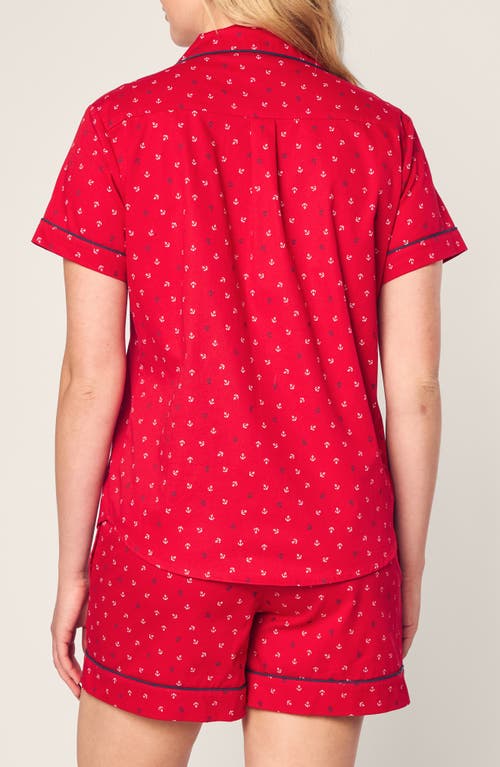 Shop Petite Plume Print Cotton Twill Short Pajamas In Red