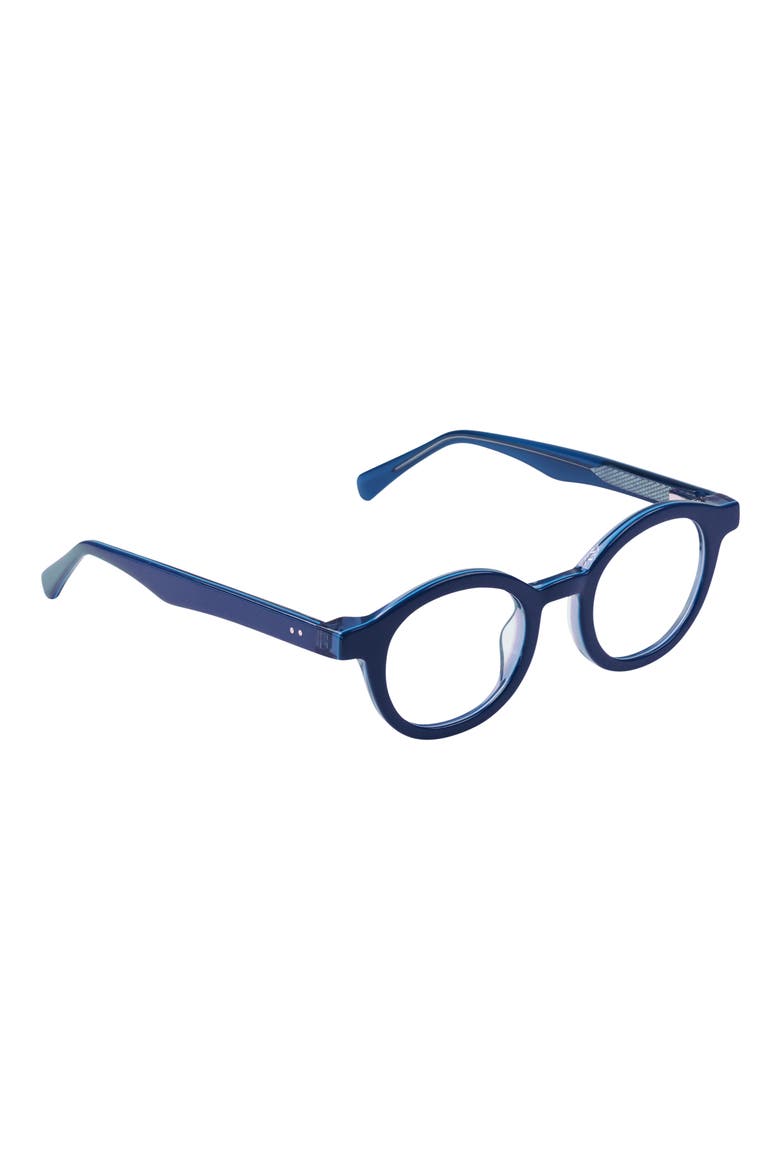 TV Party 44mm Blue Light Blocking Round Reading Glasses, Alternate, color, NAVY BLUE