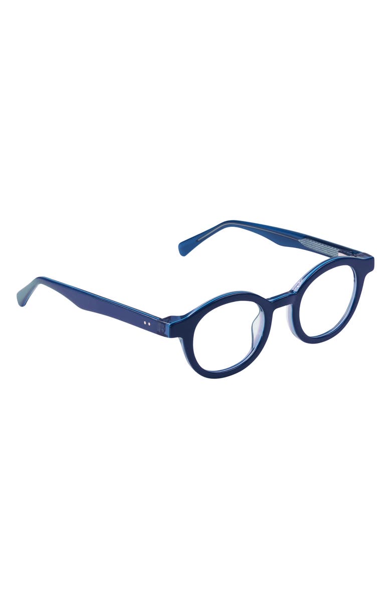 eyebobs TV Party 44mm Blue Light Blocking Round Reading Glasses, Alternate, color, Navy Blue