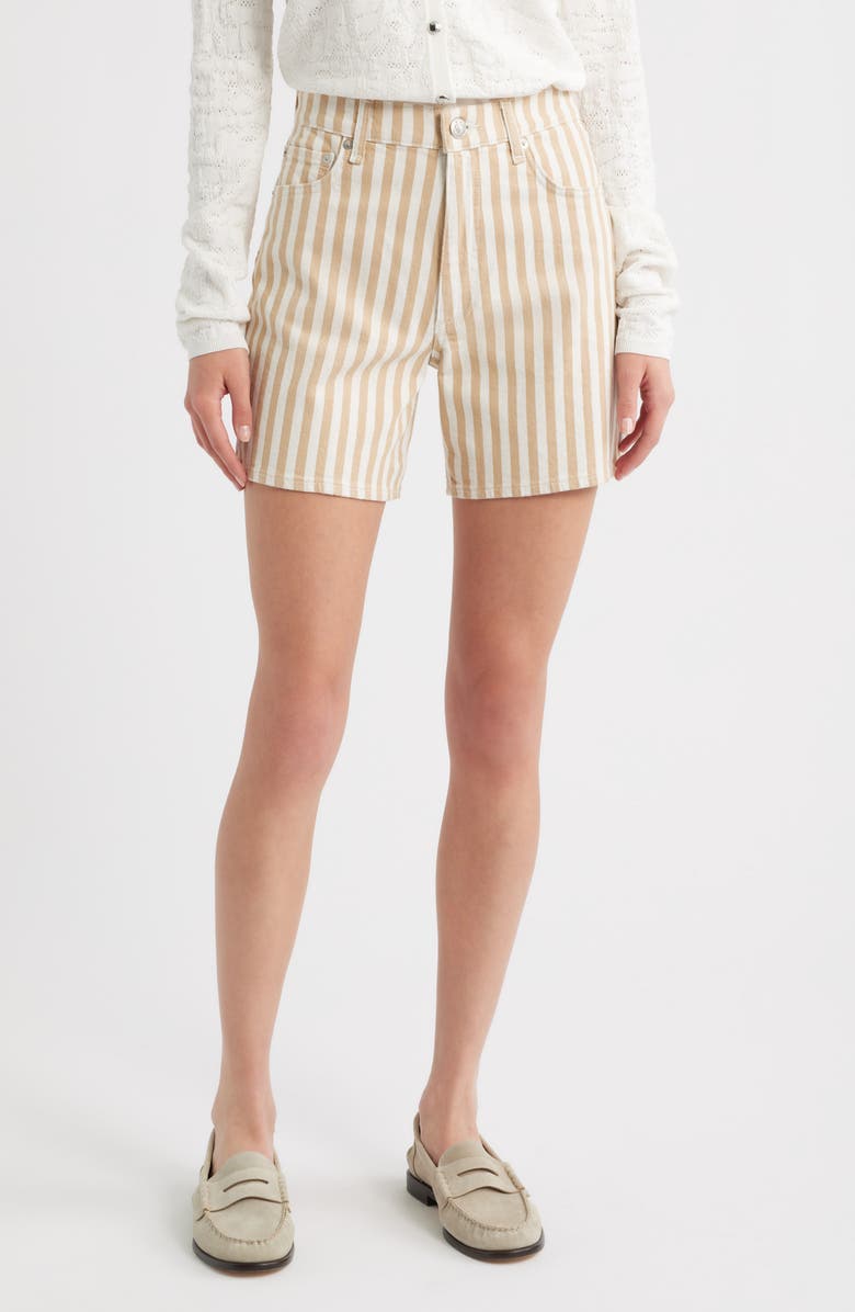 rag & bone Kaia Stripe Shorts, Main, color, Tan Stripe