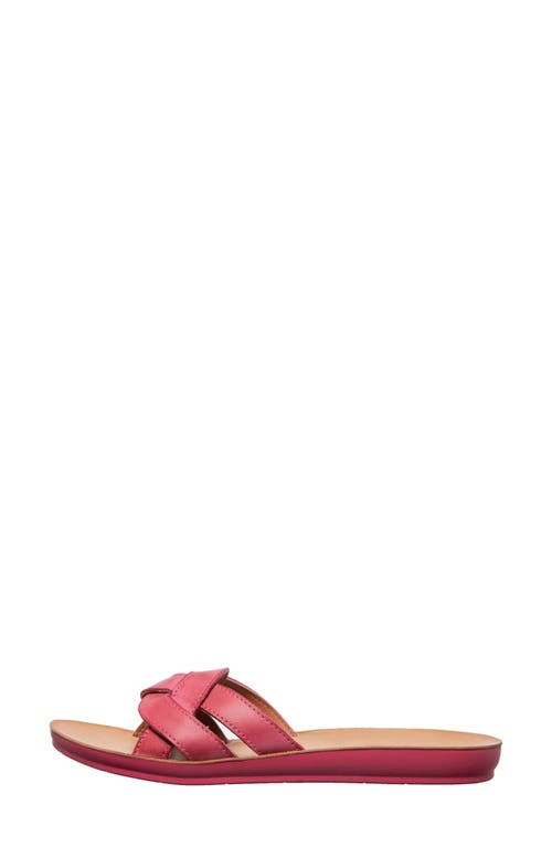Antelope Alta Woven Leather Slide Sandal In Pink