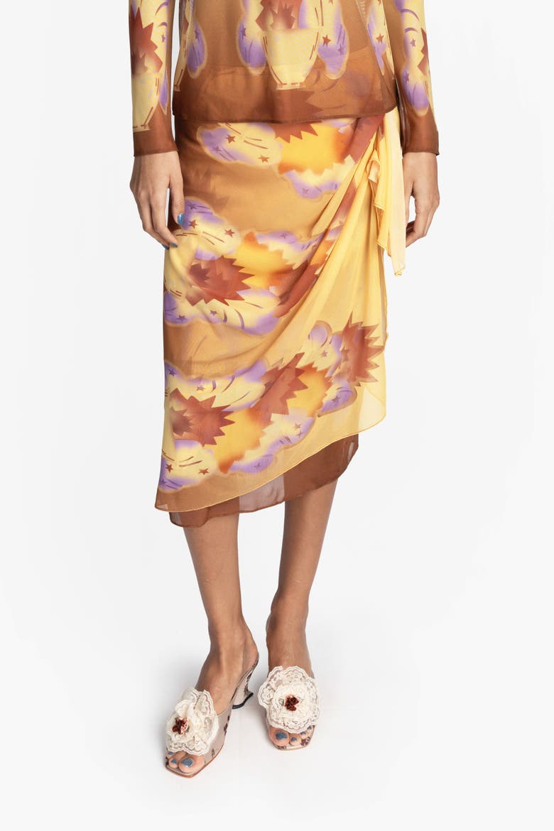 Sunburst Mesh Sarong Skirt, Main, color, SUNSET MULTI
