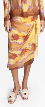 Anna Sui Sunburst Mesh Sarong Skirt