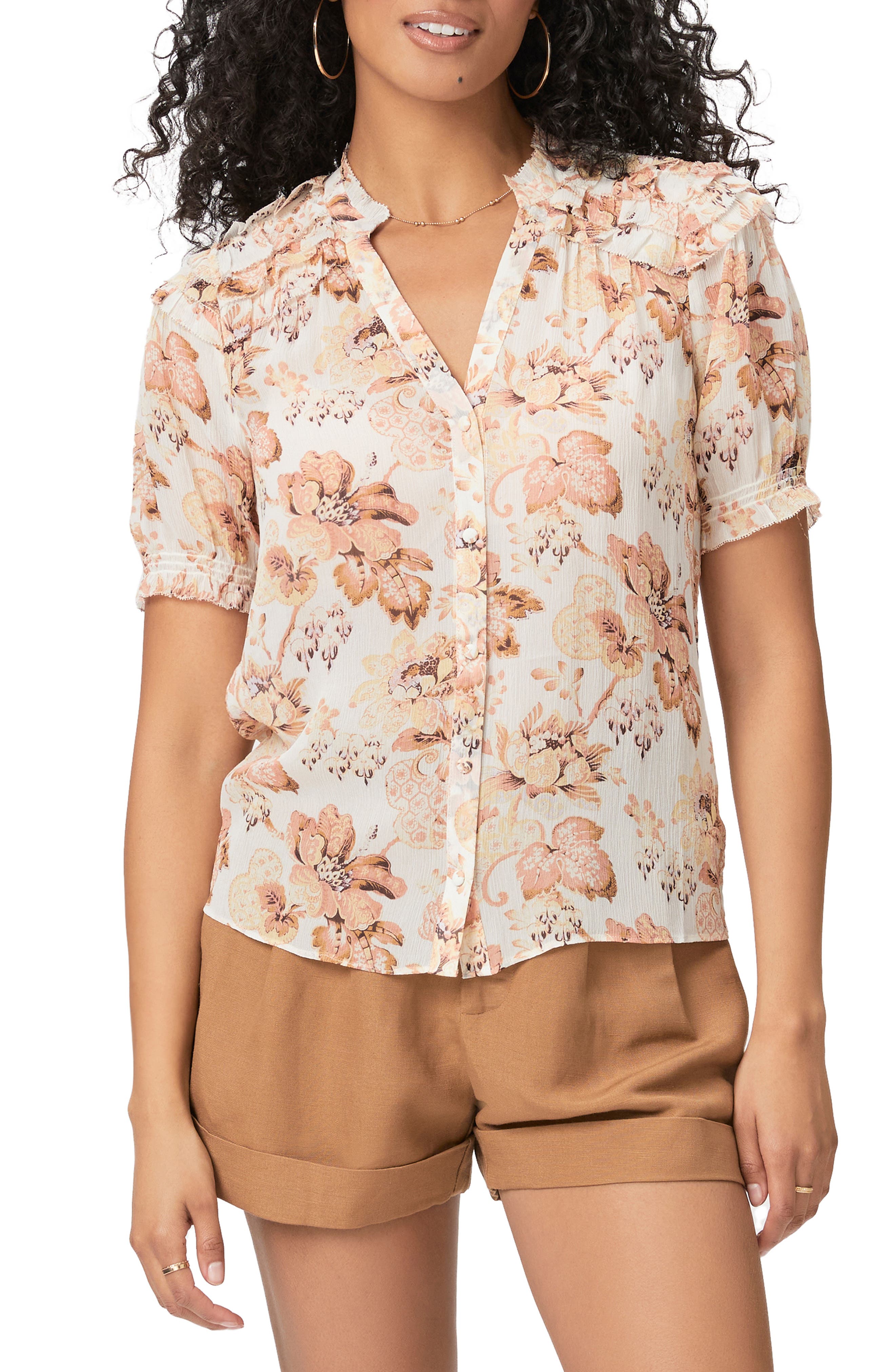 Floral Silk Button-Up Shirt