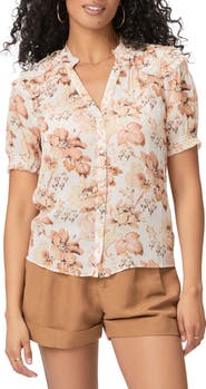 PAIGE Floral Silk Button-Up Shirt