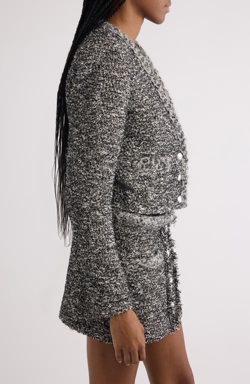 Isabel Marant Gwendoline Tweed Crop Jacket In Black/ecru