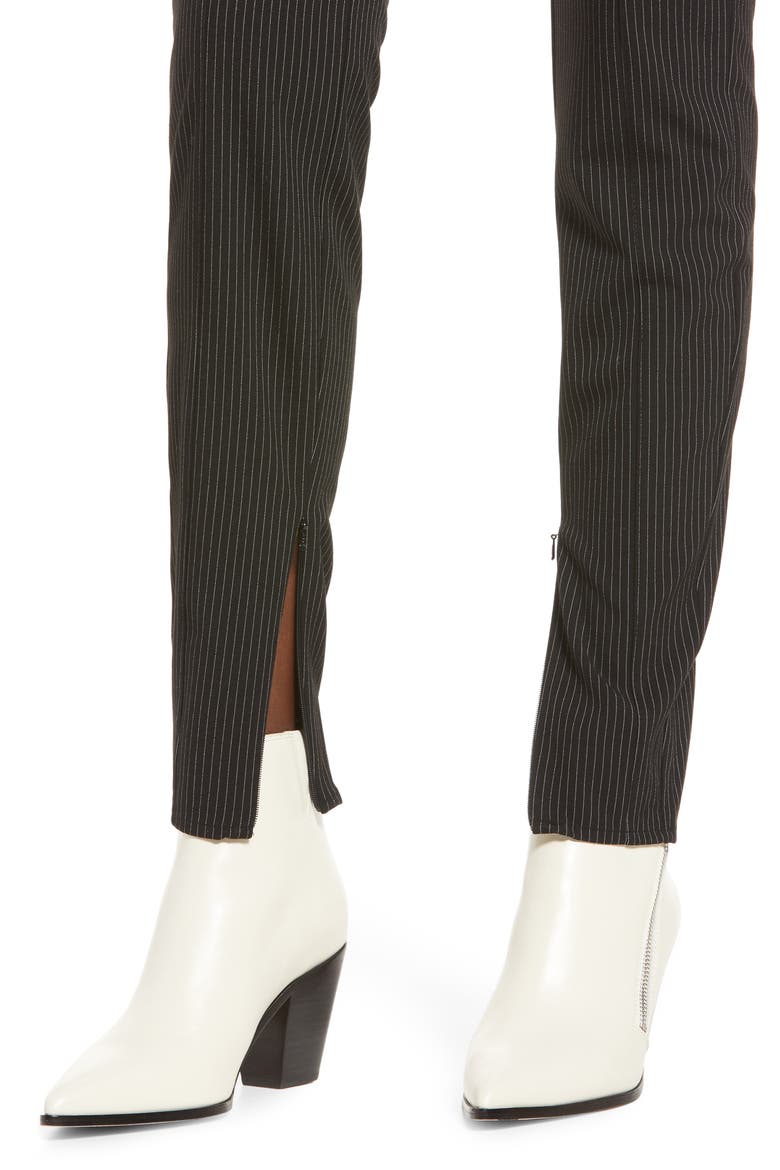 Pinstripe Skinny Pants, Alternate, color, BLACK PINSTRIPE