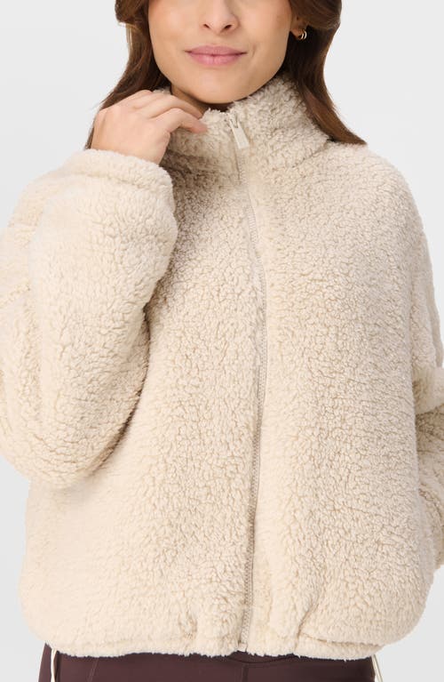Sweaty Betty Canyon Front Zip High Pile Fleece Jacket In Neutral