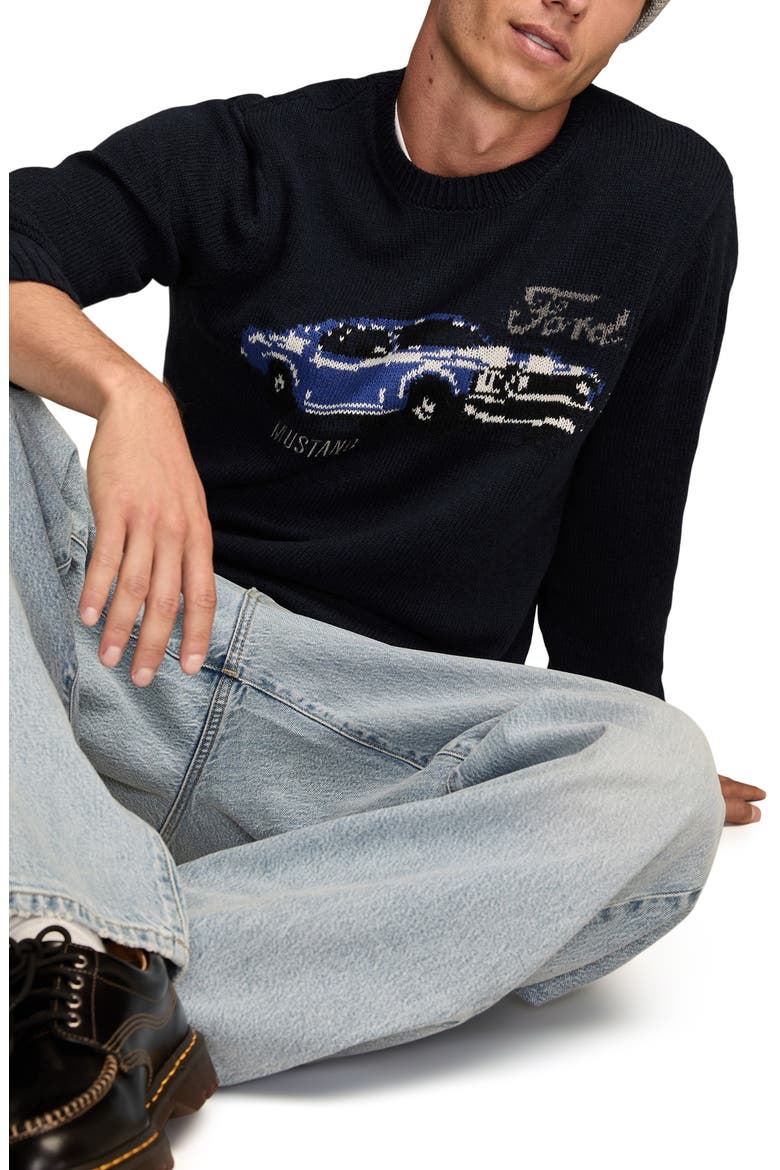 Mustang Cotton Blend Sweater, Alternate, color, CADET NAVY