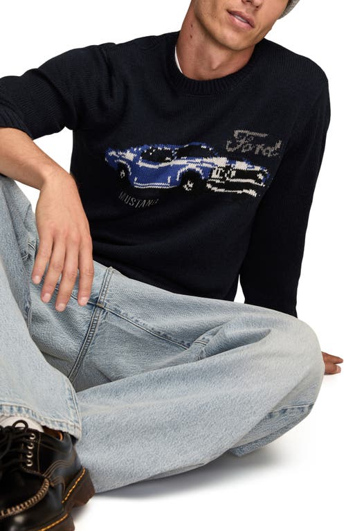 Lucky Brand Mustang Cotton Blend Sweater In Blue