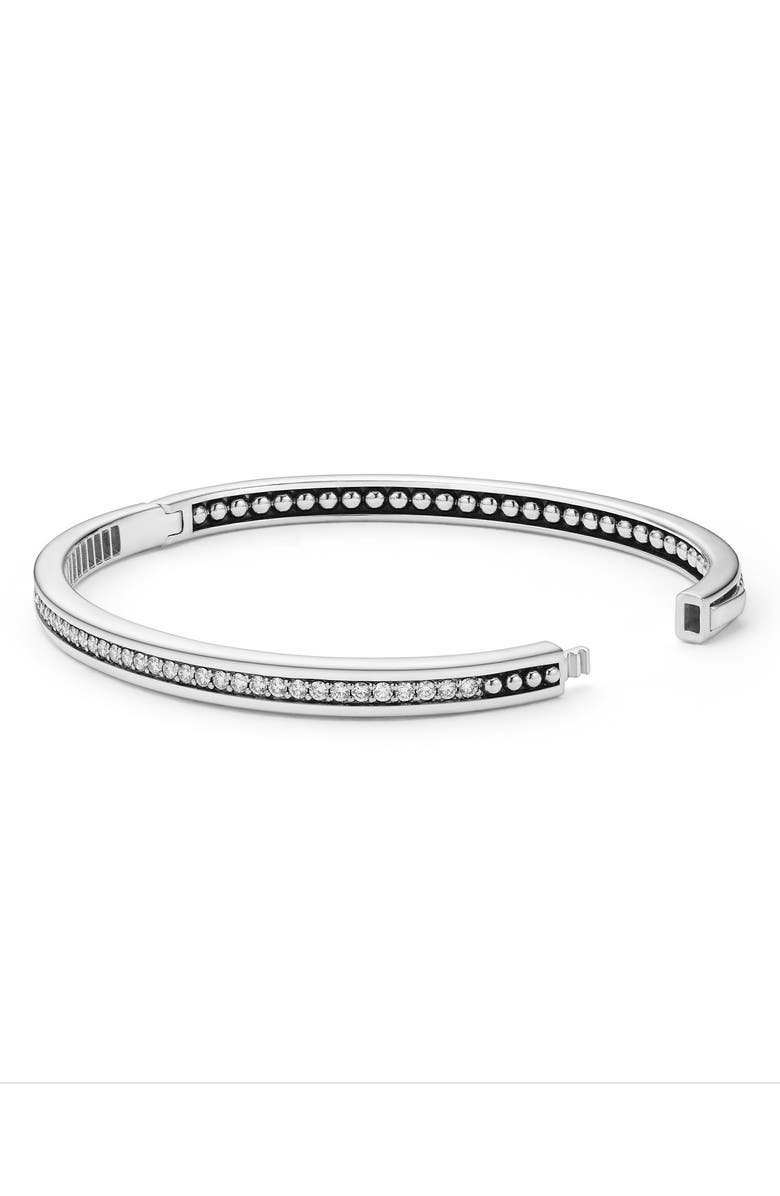 LAGOS Caviar Spark Diamond Bangle Bracelet, Alternate, color, Silver