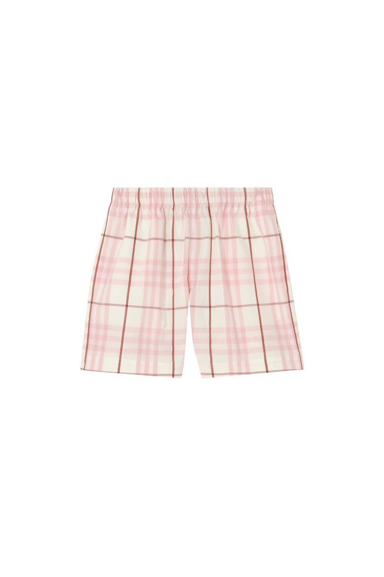 Check Cotton Shorts, Main, color, Flora pink
