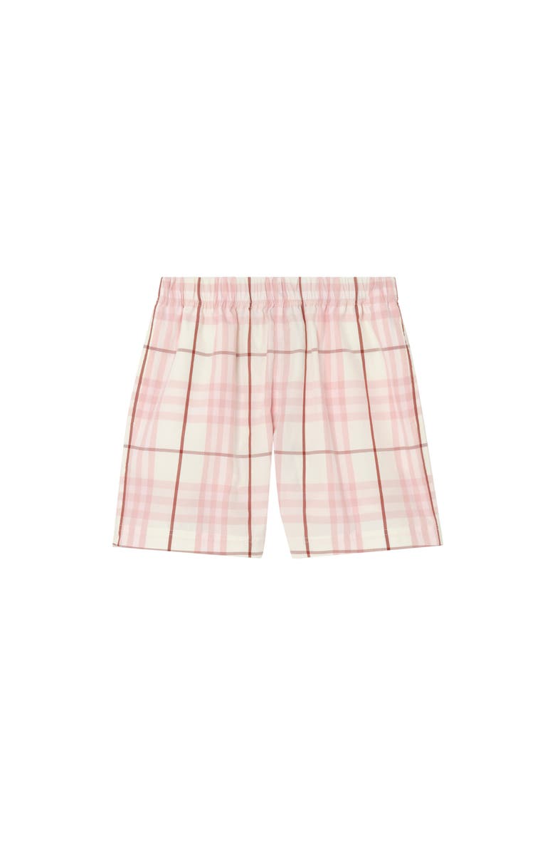 Burberry Check Cotton Shorts, Main, color, Flora Pink