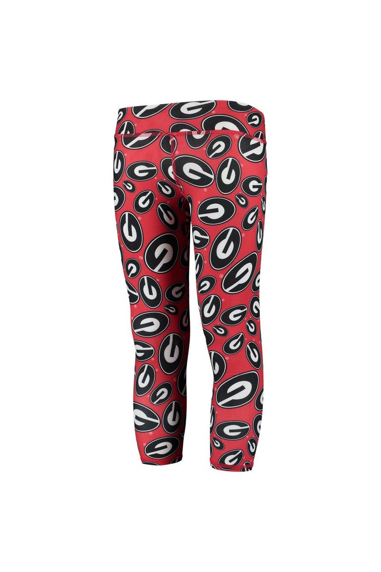 Girls Youth ZooZatz Red/Black Georgia Bulldogs Stacked Mascot Leggings, Alternate, color, Red