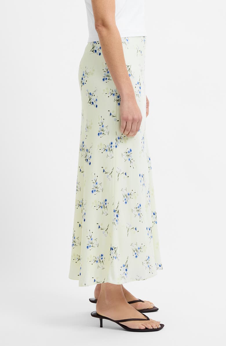 French Connection Harper Fleur Floral Bias Cut Midi Skirt, Alternate, color, Cucumber Crush