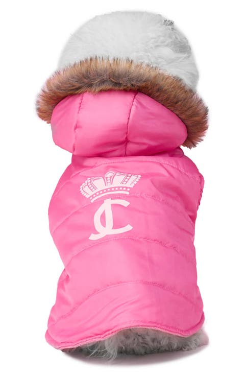 Faux Fur Hooded Pet Coat