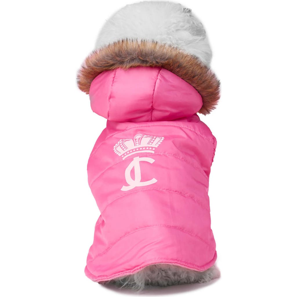 Juicy Couture Faux Fur Hooded Pet Coat