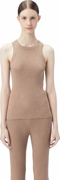 GOBI Mongolian Cashmere Ribbed Cotton Silk Cashmere Blend Tank Top