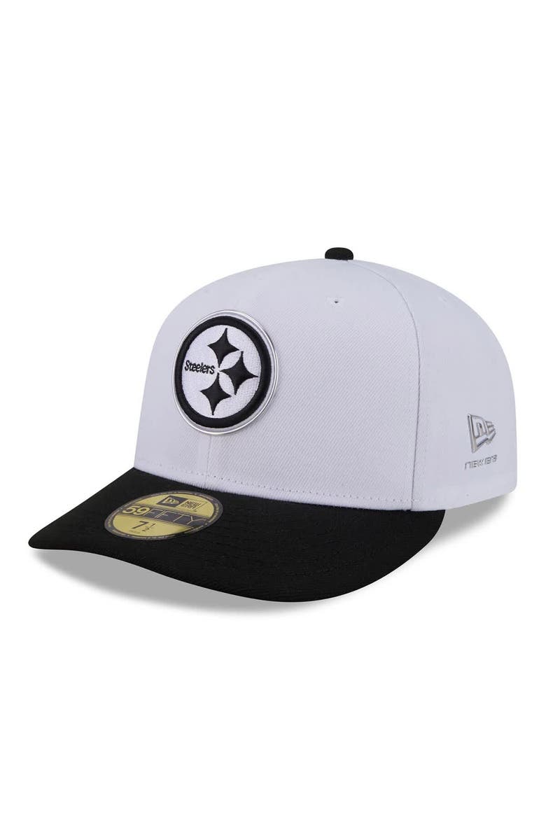 Men's New Era  White/Black Pittsburgh Steelers 2026 NFL Draft Pre-Curved 59FIFTY Fitted Hat, Main, color, White