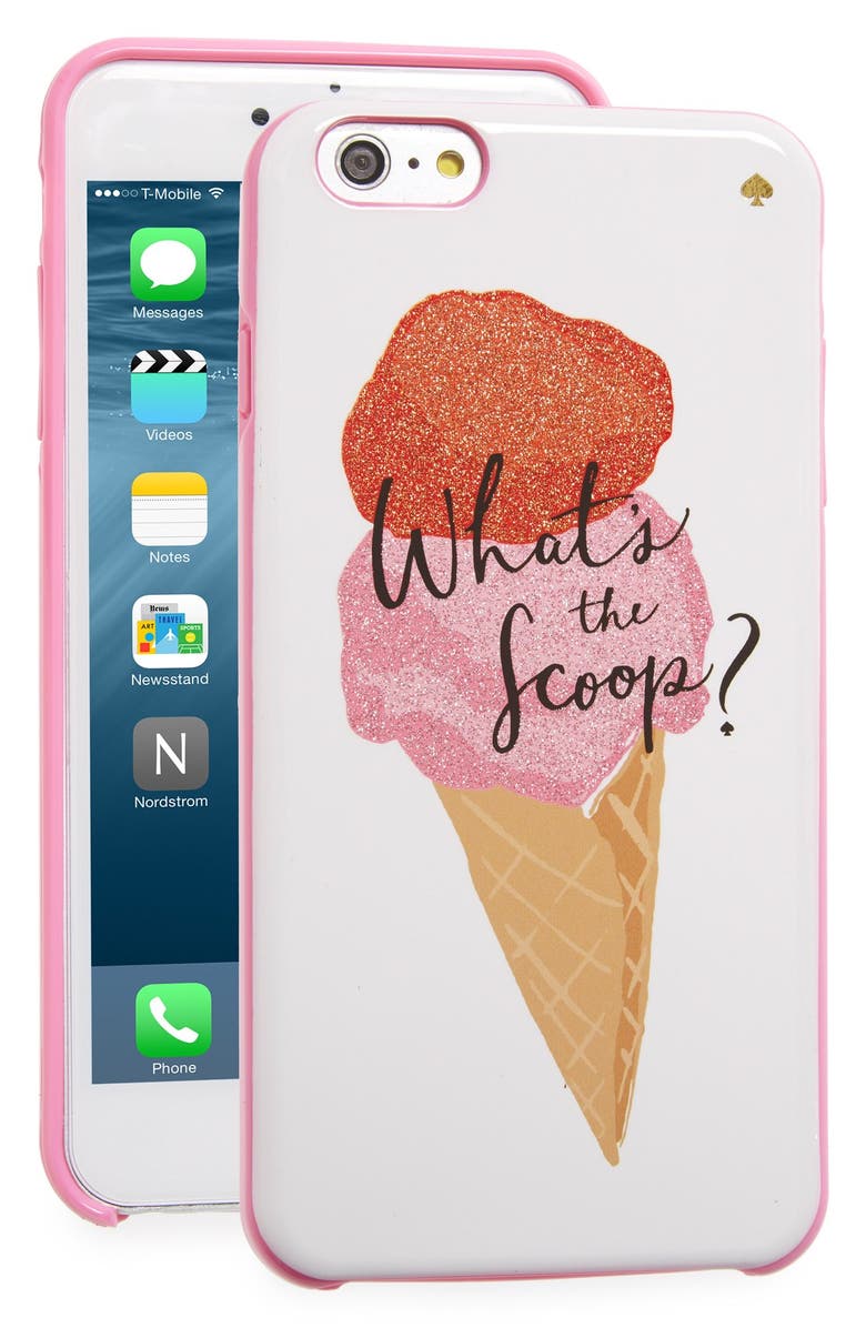 Kate Spade New York 'what's the scoop?' iPhone 6 Plus & 6s Plus case, Main, color, 