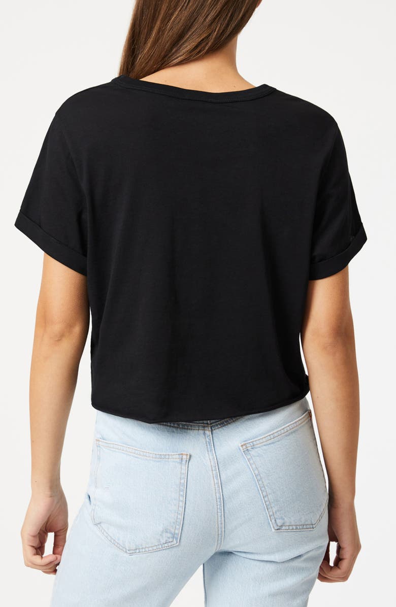 Mavi Jeans Raw Hem Crop T-Shirt, Alternate, color, Black