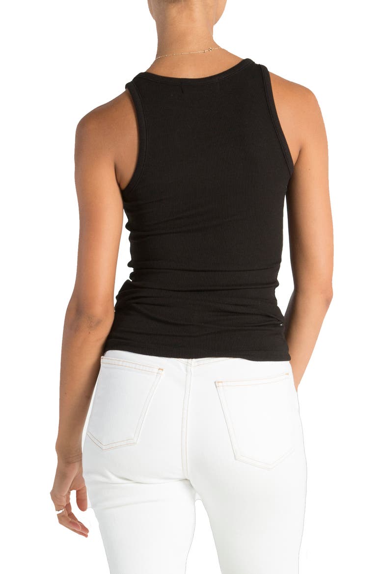 Zinc Ribbed Tank, Alternate, color, BLACK CAT