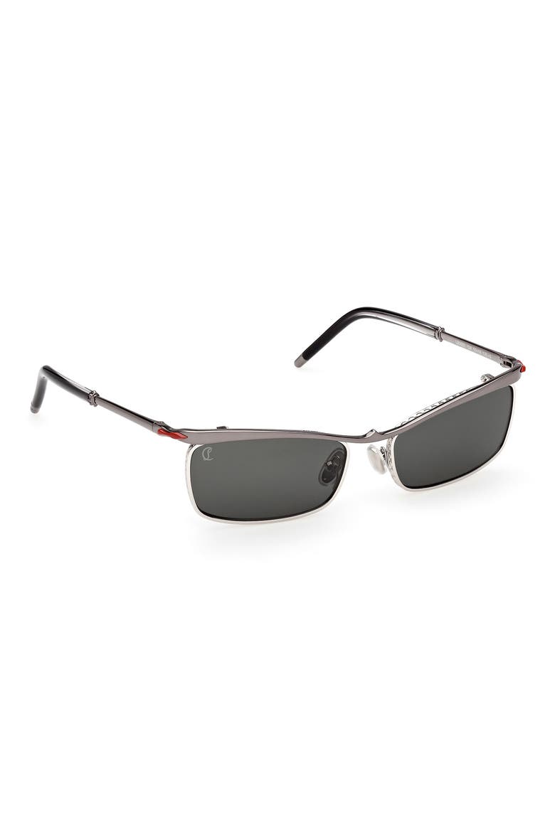 55mm Rectangular Sunglasses, Alternate, color, DARK GUNMETAL / ZEISS SMOKE