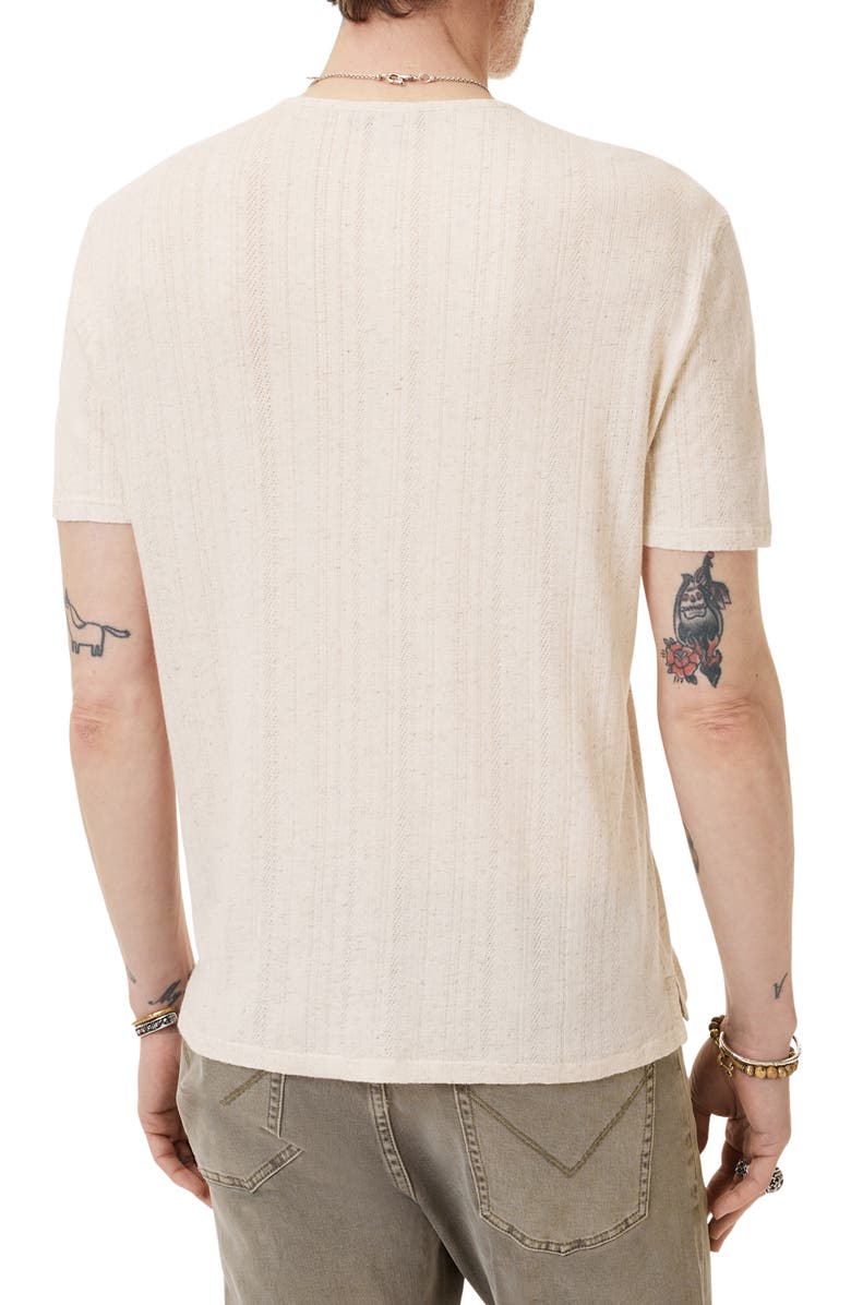 John Varvatos Ciel Variegated Rib Henley, Alternate, color, Chalk