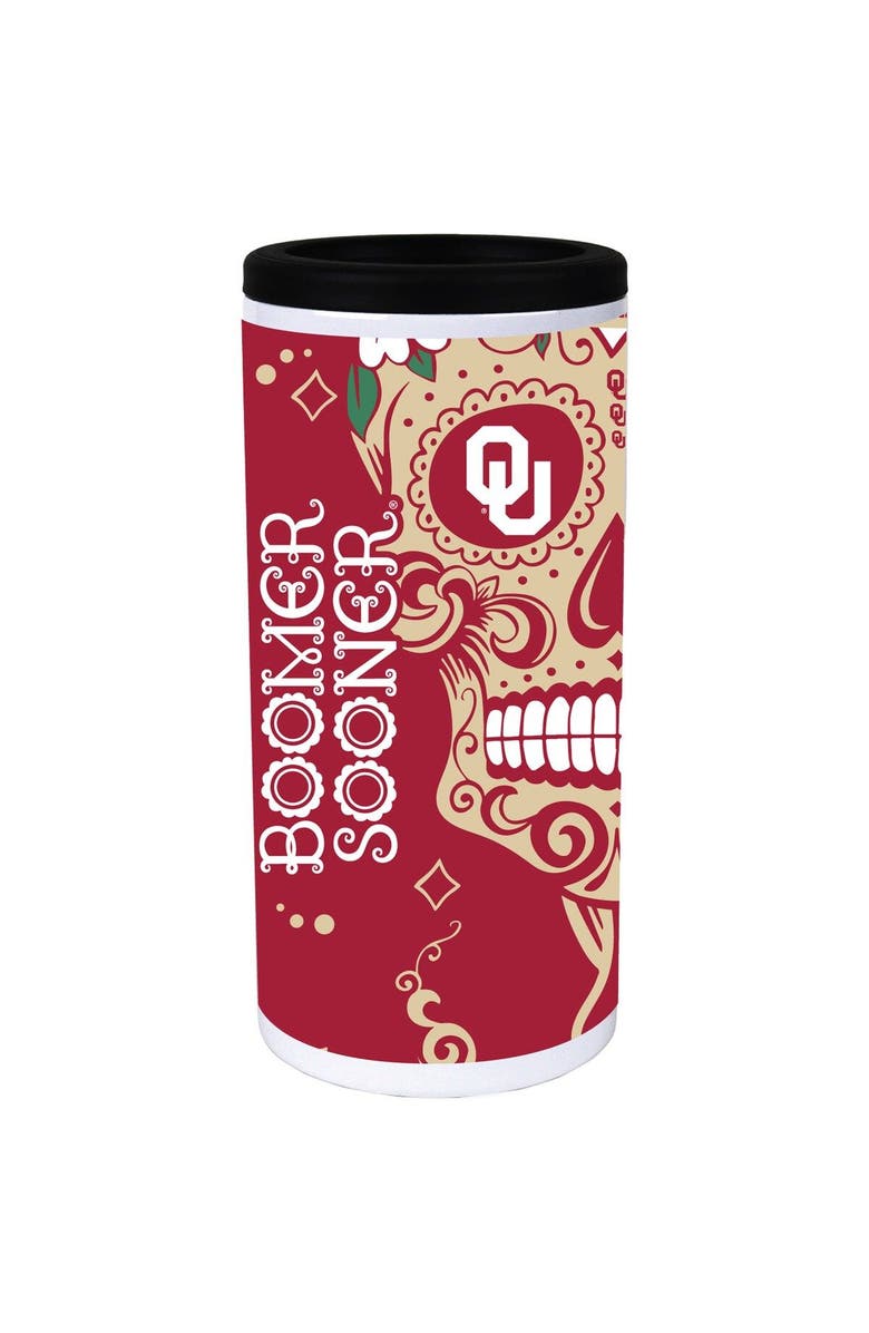 INDIGO FALLS Oklahoma Sooners Dia Stainless Steel 12oz. Slim Can Cooler, Main, color, White