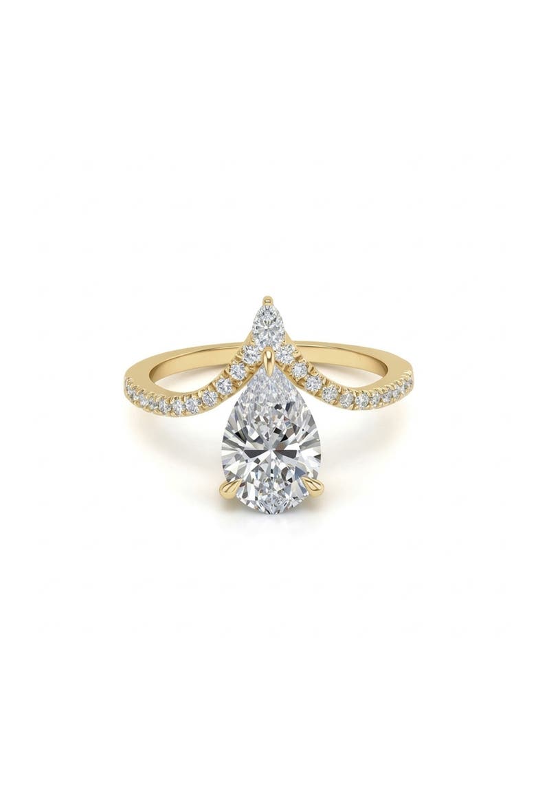 Pear Cut 'V' Band Ring, Main, color, GOLD