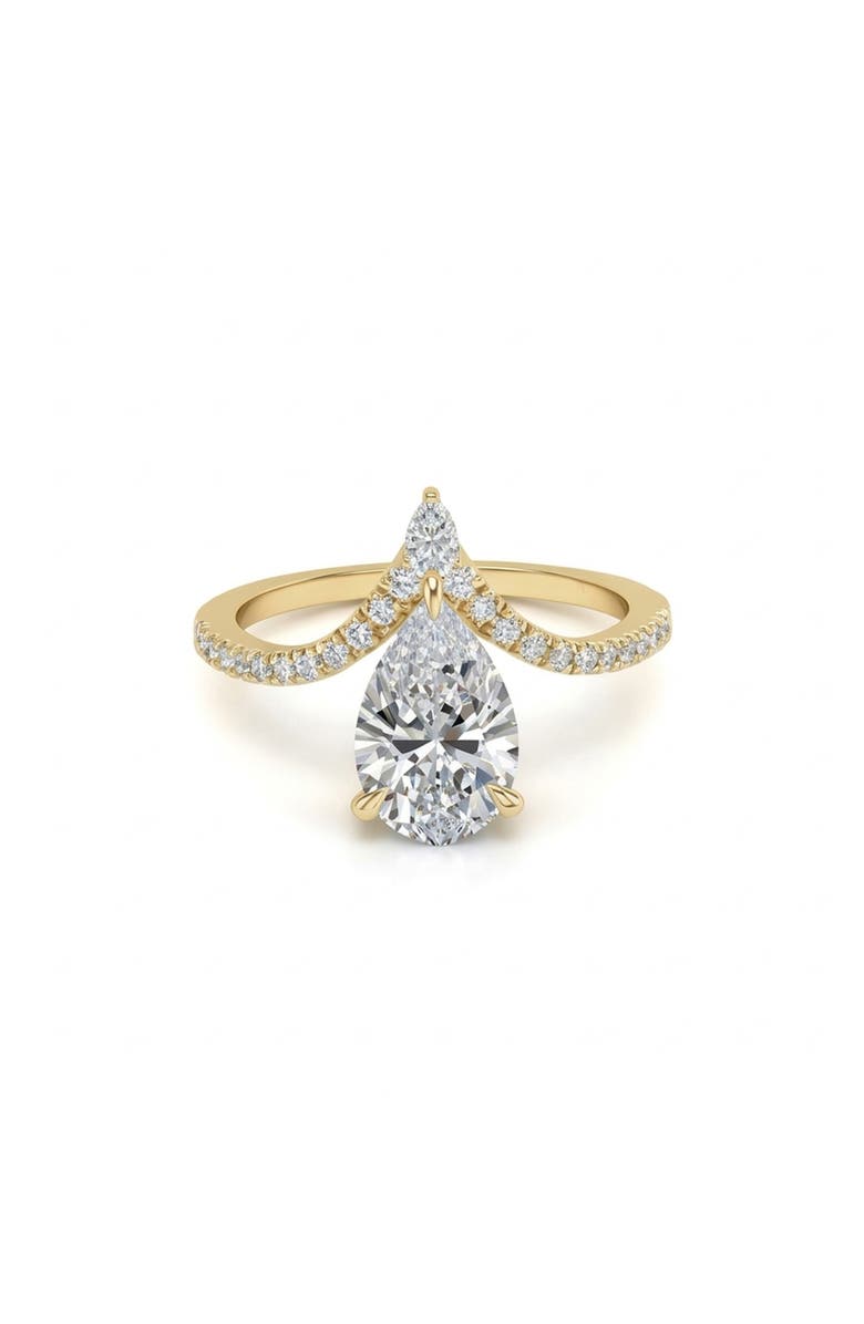 GABI RIELLE Pear Cut 'V' Band Ring, Main, color, Gold