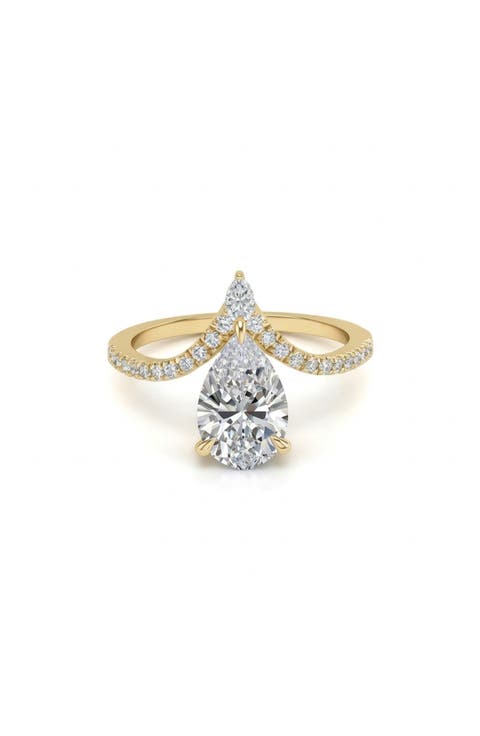 Pear Cut 'V' Band Ring